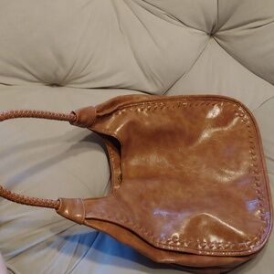 Tan One strap tote bag